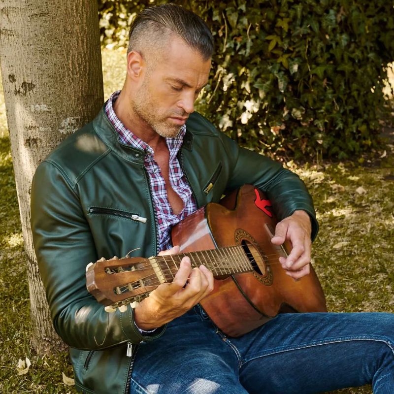 green leather jacket mens