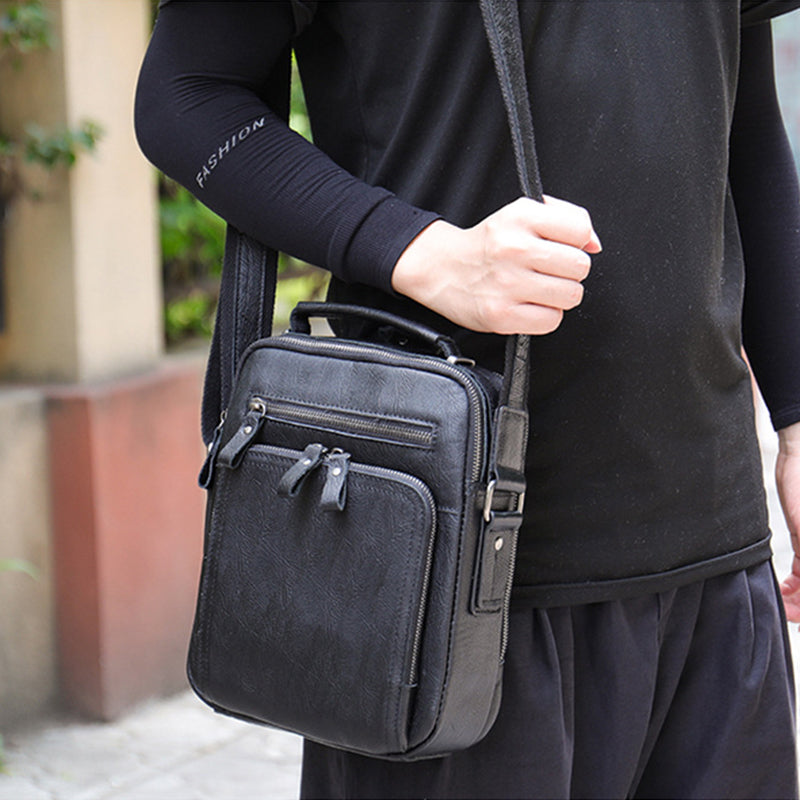 Full Grain Leather Men's Satchel Leather Mens Crossbody Bag - Image 2