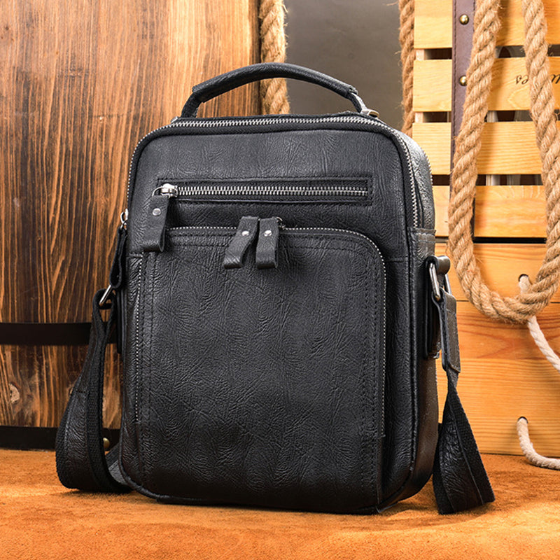 Full Grain Leather Men's Satchel Leather Mens Crossbody Bag - Image 5