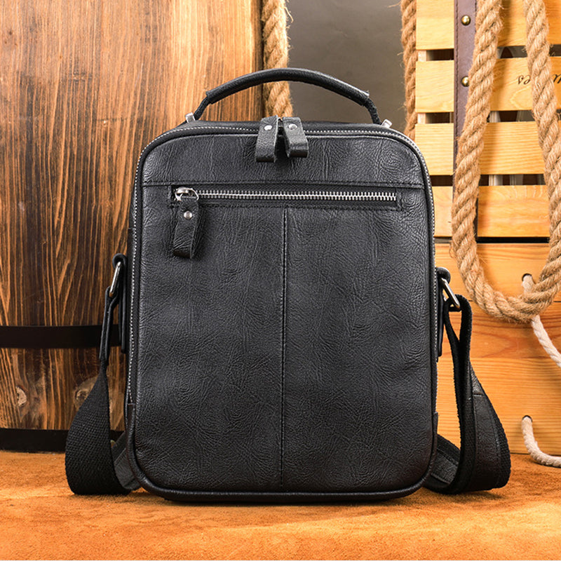 Full Grain Leather Men's Satchel Leather Mens Crossbody Bag - Image 6