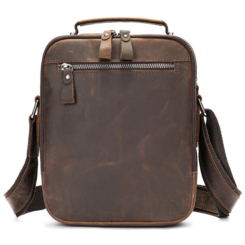 Full Grain Leather Men's Satchel Leather Mens Crossbody Bag - Image 7
