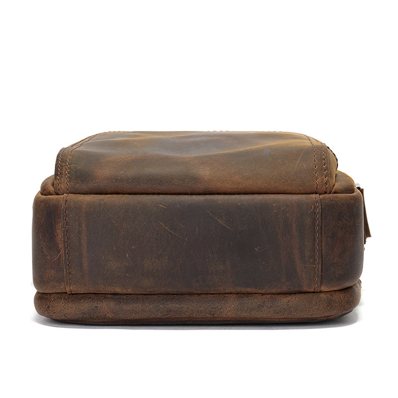 Full Grain Leather Men's Satchel Leather Mens Crossbody Bag - Image 9