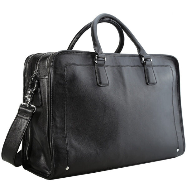 Full Grain Leather Mens Briefcase 17 Inch Leather Laptop Bag - Image 2