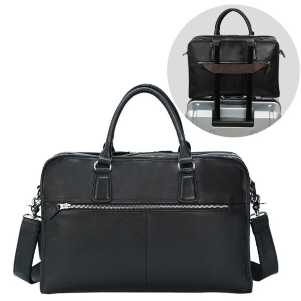 Full Grain Leather Mens Briefcase 17 Inch Leather Laptop Bag - Image 5