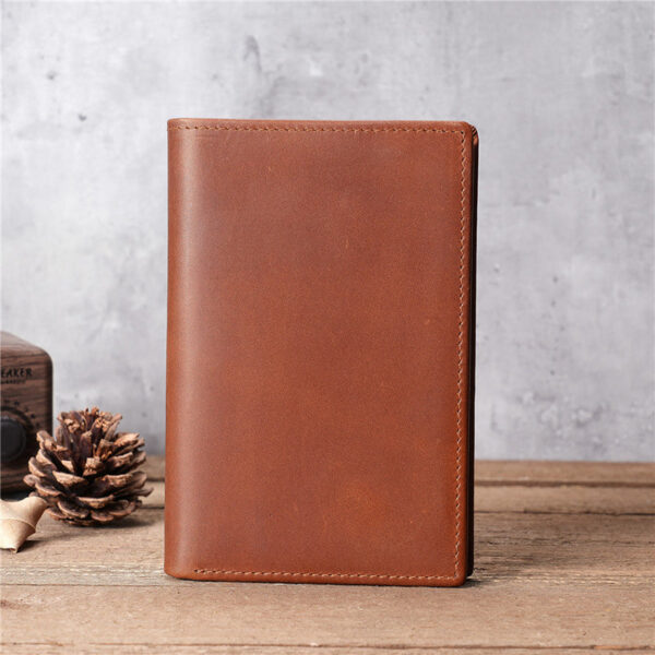 Full Grain Leather Passport Retro Leather Wallet - Image 4