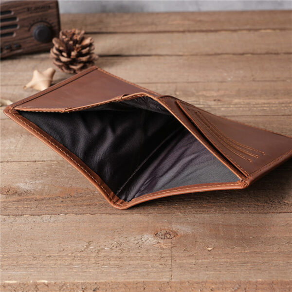 Full Grain Leather Passport Retro Leather Wallet - Image 5