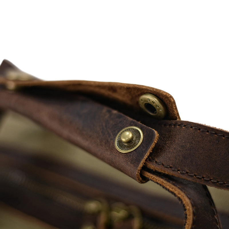 Waxed Canvas Messenger Bag Canvas Briefcase Laptop Bag - Image 8