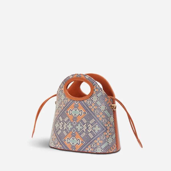 Zhuang Brocade Vintage Drawstring Bucket Bag - Image 12