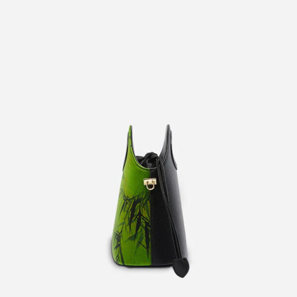 Xiangyunsha Silk Bamboo Green Drawstring Bucket Bag - Image 10