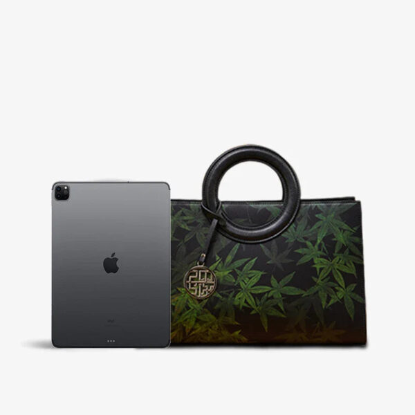Mulberry Silk Bamboo Print Black Crossbody Bag - Image 6