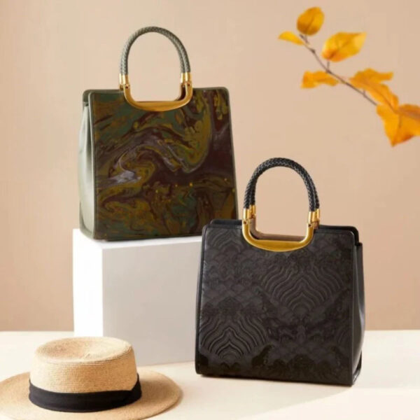Xiangyunsha Silk Tote Bag Heavy Satin Luxury Women Handbag - Image 7