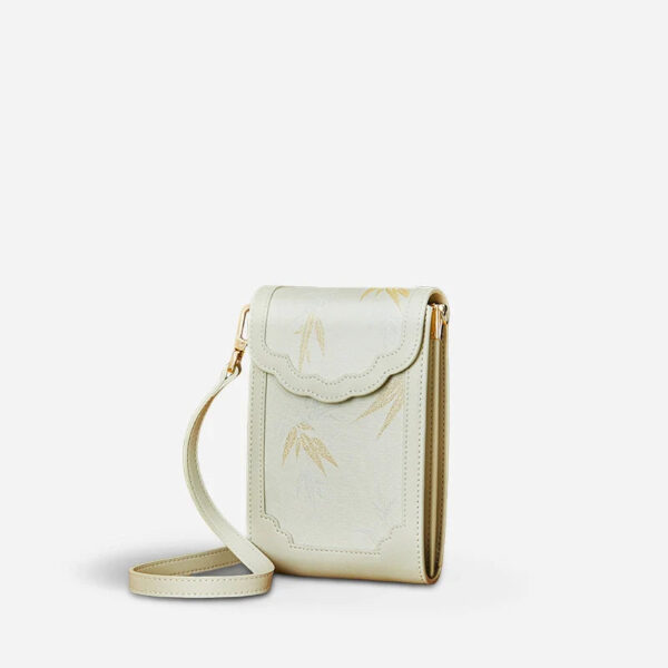 Brocade Jacquard Leather Bag  Intricate Phone Chinese Wallet - Image 20