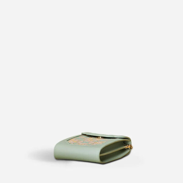 Brocade Jacquard Leather Bag  Intricate Phone Chinese Wallet - Image 7
