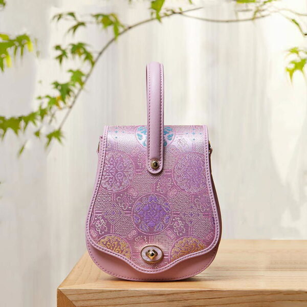 Brocade Jacquard Butterfly Designer Saddle Bag - Image 2