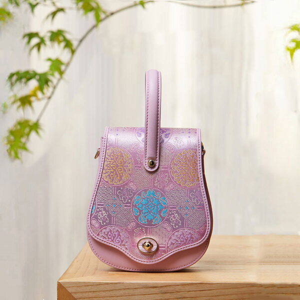 Brocade Jacquard Butterfly Designer Saddle Bag - Image 2