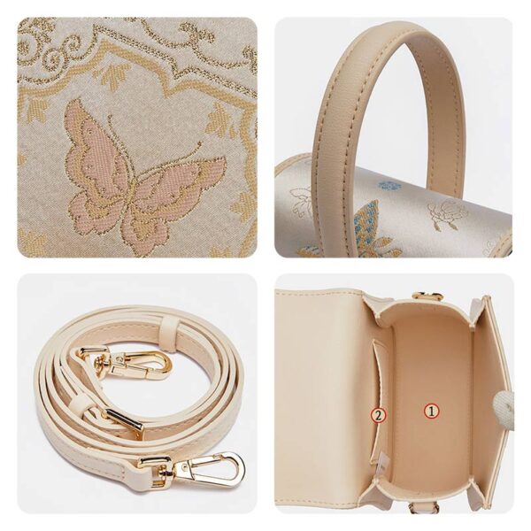 Brocade Jacquard Butterfly Designer Saddle Bag - Image 7