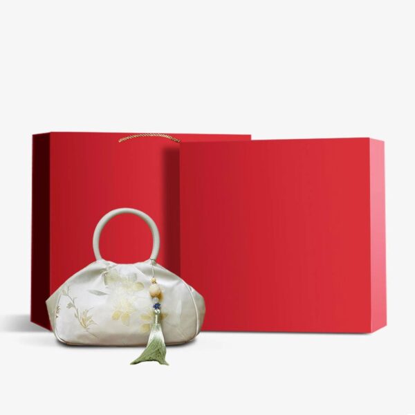 Brocade Chinese Style Bag Floral Green Handbag - Image 8