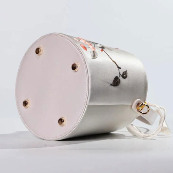 Handcraft Embroidery Drawstring Bucket Bag Lychee - Image 8