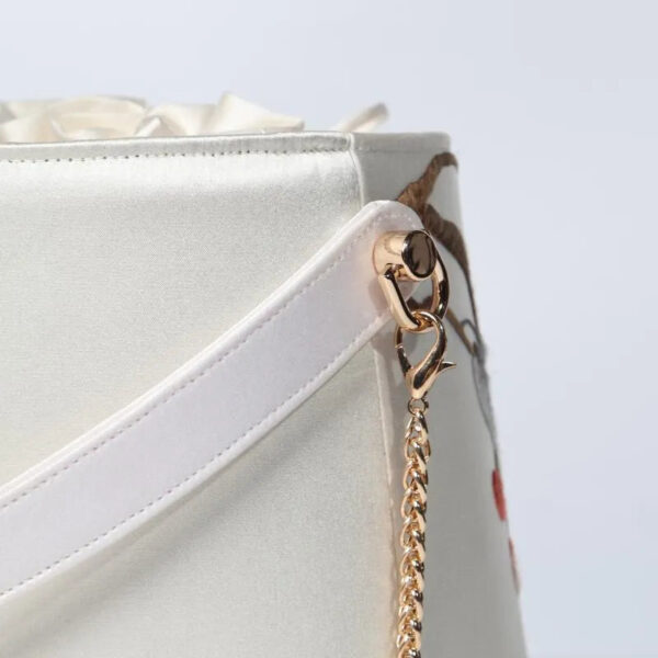 Handcraft Embroidery Drawstring Bucket Bag Lychee - Image 9