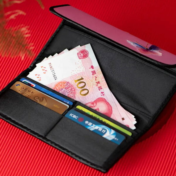 Chinese Handcraft Embroidery Floral Slim Handheld Wallet - Image 4