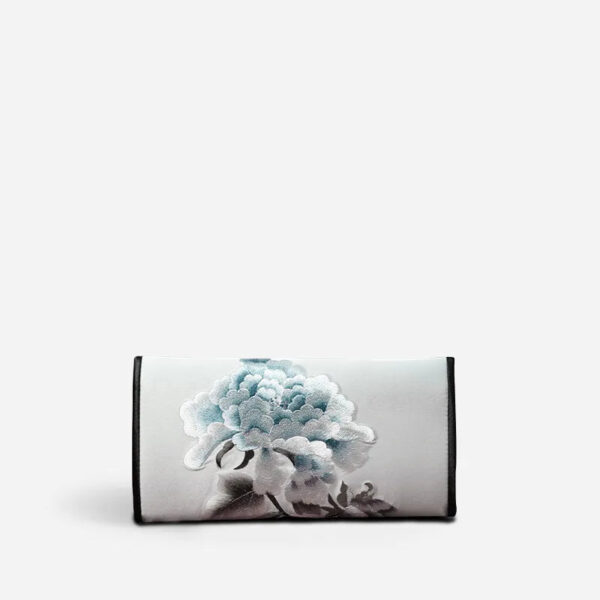 Chinese Handcraft Embroidery Floral Slim Handheld Wallet - Image 6