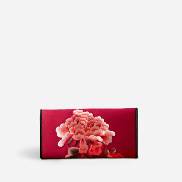 Chinese Handcraft Embroidery Floral Slim Handheld Wallet - Image 7