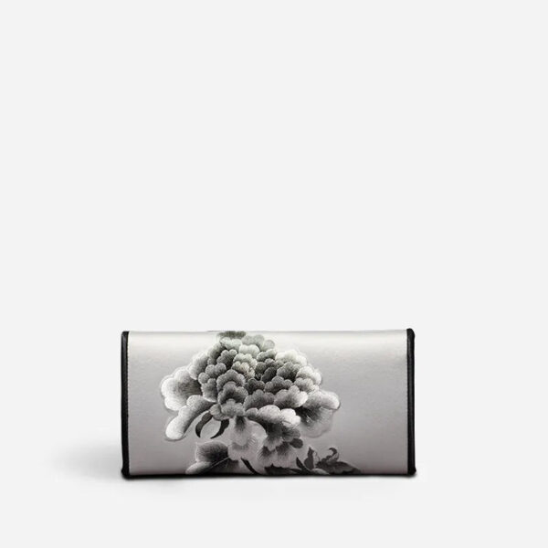 Chinese Handcraft Embroidery Floral Slim Handheld Wallet - Image 8