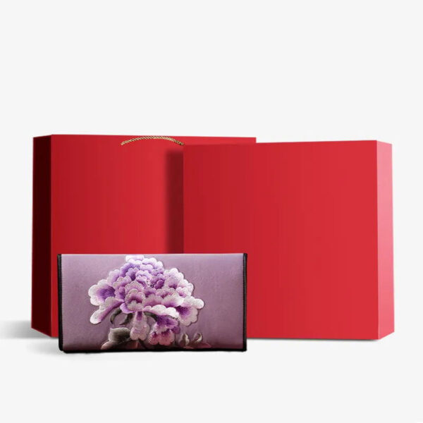 Chinese Handcraft Embroidery Floral Slim Handheld Wallet - Image 20