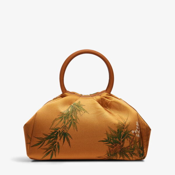 Mulberry Silk Chinese Style Yellow Bamboo Handbag