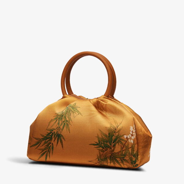 Mulberry Silk Chinese Style Yellow Bamboo Handbag - Image 5