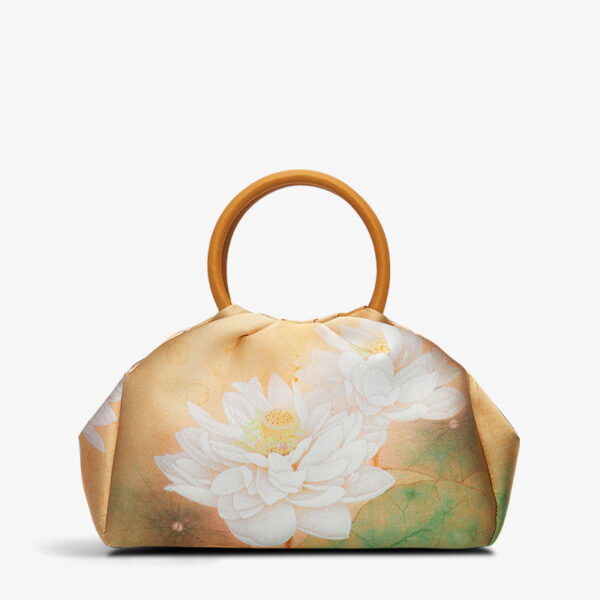 Mulberry Silk Chinese Style Yellow Bamboo Handbag - Image 6