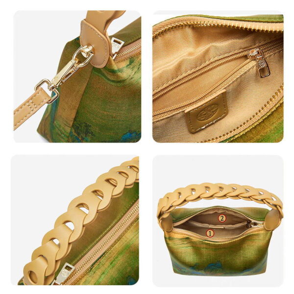 Chinese Painting Xiangyunsha Silk Shoulder Bag Designer Handbag - Image 6