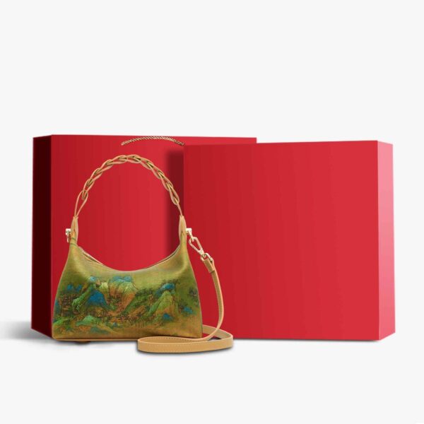 Chinese Painting Xiangyunsha Silk Shoulder Bag Designer Handbag - Image 10