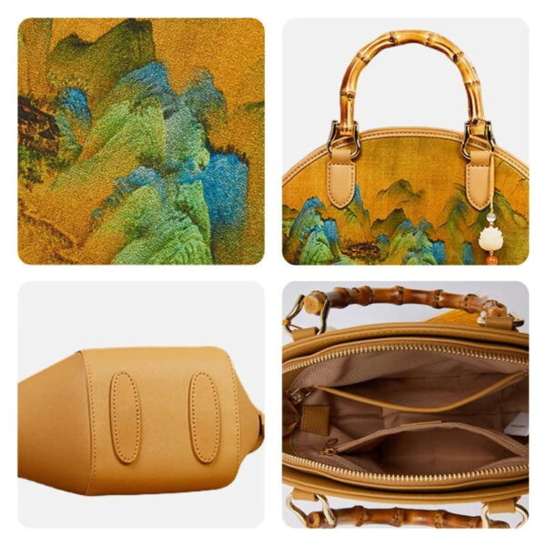 Chinese Painting Xiangyunsha Silk Tote Bag Designer Handbag - Image 5