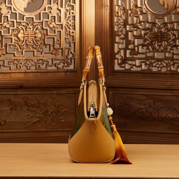 Chinese Painting Xiangyunsha Silk Tote Bag Designer Handbag - Image 7