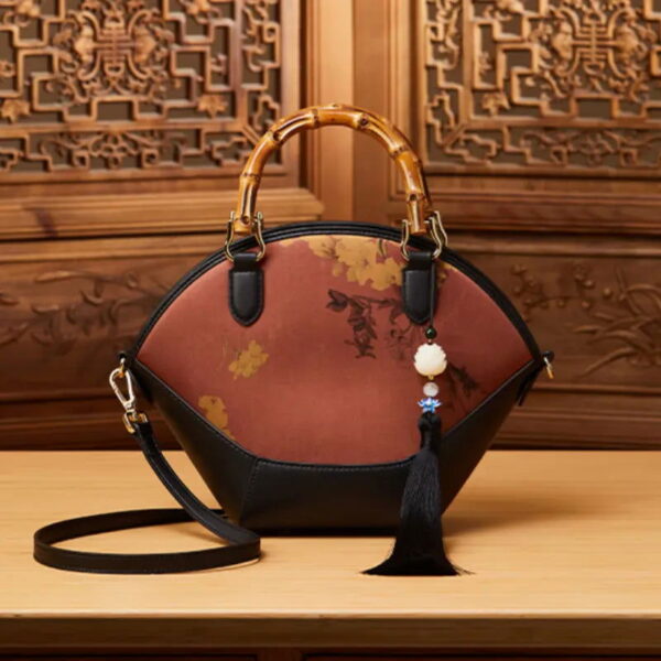 Chinese Painting Xiangyunsha Silk Tote Bag Designer Handbag - Image 8