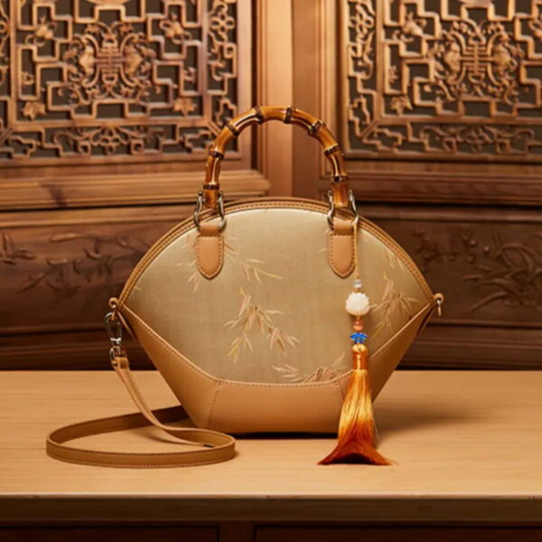 Chinese Painting Xiangyunsha Silk Tote Bag Designer Handbag - Image 11