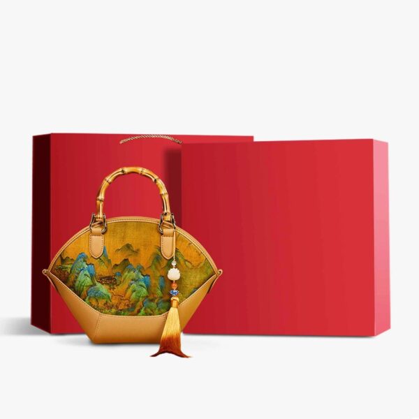Chinese Painting Xiangyunsha Silk Tote Bag Designer Handbag - Image 13