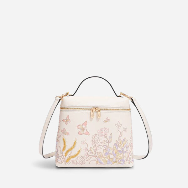 Embroidery Leather Butterfly Design Women Backpack