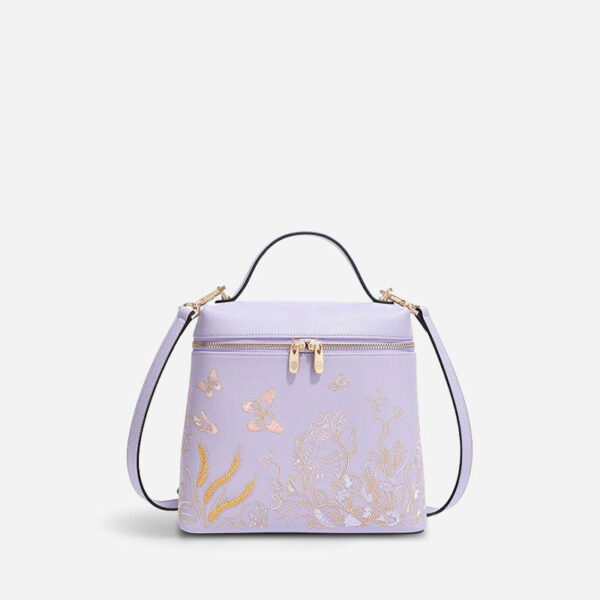 Embroidery Leather Butterfly Design Women Backpack - Image 11