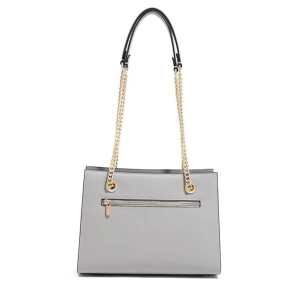 Embroidery Leather Chain Tote Bag Continuous Mountains Handbag - Image 10