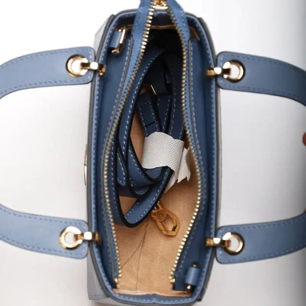 Embroidery Leather Phoenix Crown Handbag Blue and White Porcelain - Image 9