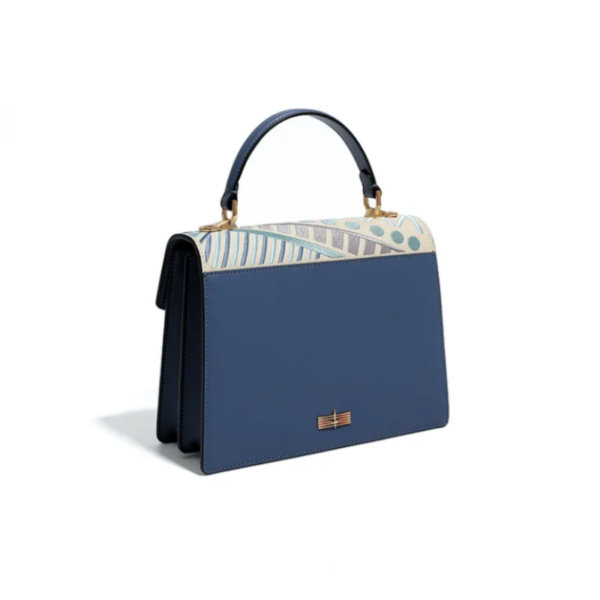 Embroidery Leather Handbag Geometry Ethnic Style - Image 7