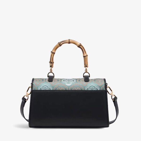 Embroidery Leather Bag Zhuang Brocade Bamboo Handle Handbag - Image 11