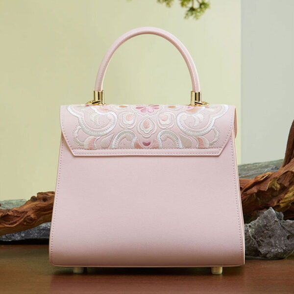 Embroidery Leather Ladies Cute Handbag Treasure Floral - Image 11