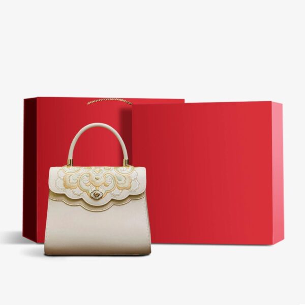 Embroidery Leather Ladies Cute Handbag Treasure Floral - Image 13