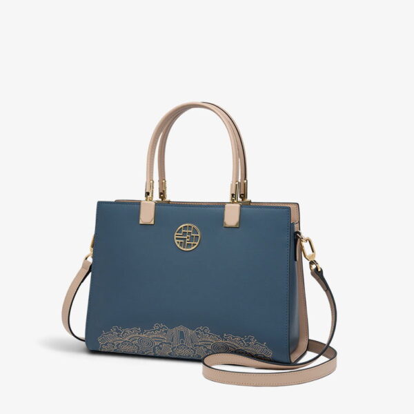 Embroidery Leather Ladies Tote Bag Chinese Style Handbag - Image 6