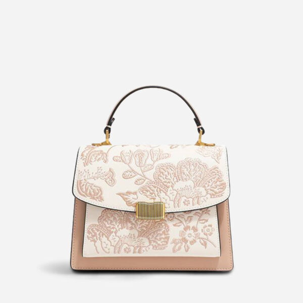 Embroidery Leather Peony Clutch Bag New Chinese Style Handbag - Image 10