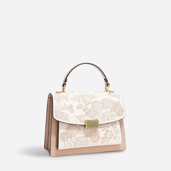 Embroidery Leather Peony Clutch Bag New Chinese Style Handbag - Image 11