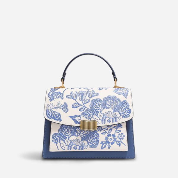 Embroidery Leather Peony Clutch Bag New Chinese Style Handbag - Image 14